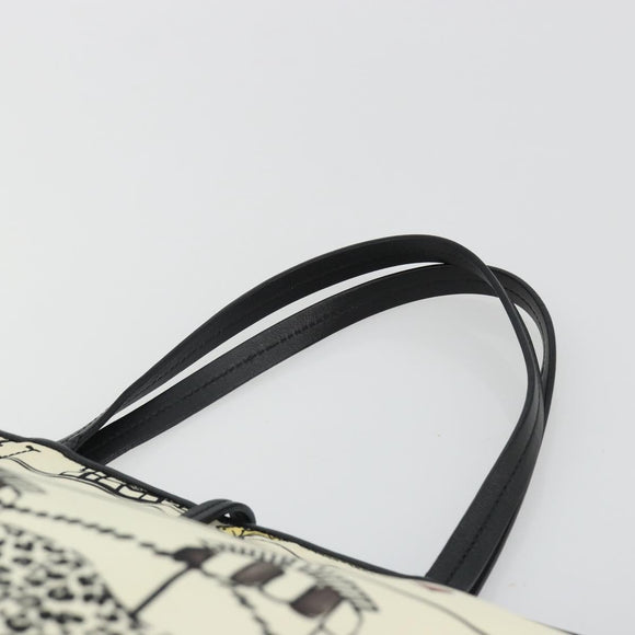 Salvatore Ferragamo Tote Bag Nylon White Gray Auth ka5059A