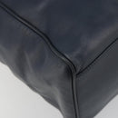 Christian Dior Hand Bag Leather Navy Gold Auth ka5060A-16