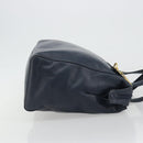 Christian Dior Hand Bag Leather Navy Gold Auth ka5060A-3
