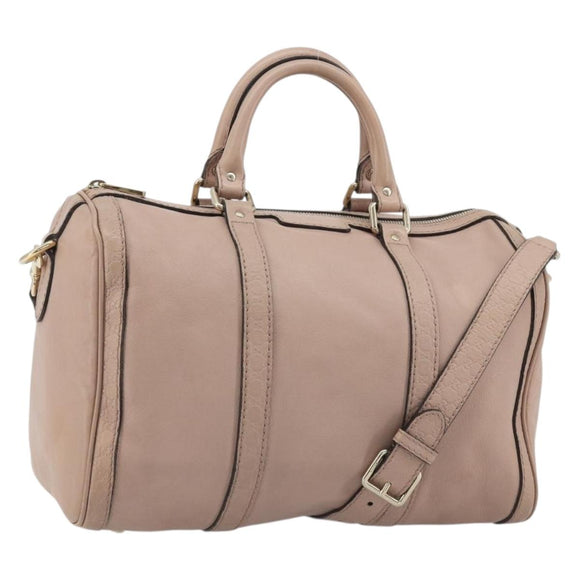 GUCCI Hand Bag Leather 2way Pink Gold 247205 Auth ka5062
