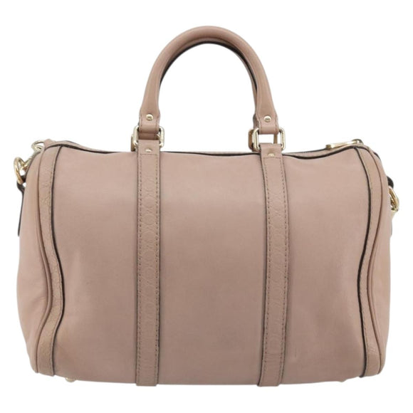 GUCCI Hand Bag Leather 2way Pink Gold 247205 Auth ka5062