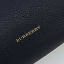 BURBERRY Hand Bag Leather 2way Navy Gold Auth ka5063A-19
