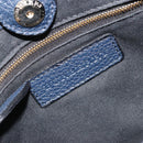 BURBERRY Hand Bag Leather 2way Navy Gold Auth ka5063A-21