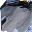 BURBERRY Hand Bag Leather 2way Navy Gold Auth ka5063A-10