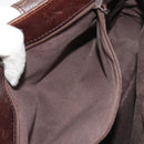 GUCCI GG Canvas Hand Bag Dark Brown Silver 73984 Auth ka5065-20