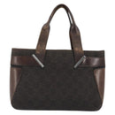GUCCI GG Canvas Hand Bag Dark Brown Silver 73984 Auth ka5065-3