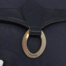 Christian Dior Trotter Canvas Shoulder Bag PVC Navy Gold Auth ka5068-18