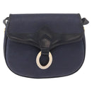 Christian Dior Trotter Canvas Shoulder Bag PVC Navy Gold Auth ka5068-13