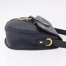 Christian Dior Trotter Canvas Shoulder Bag PVC Navy Gold Auth ka5068-3