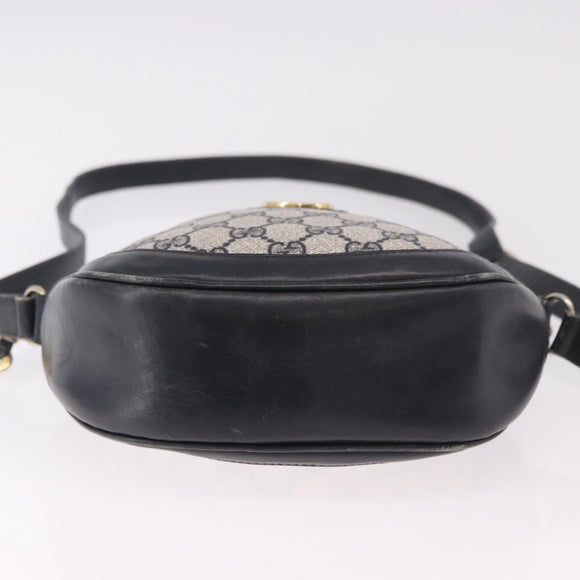 GUCCI GG Supreme Shoulder Bag PVC Navy Gold Auth ka5069