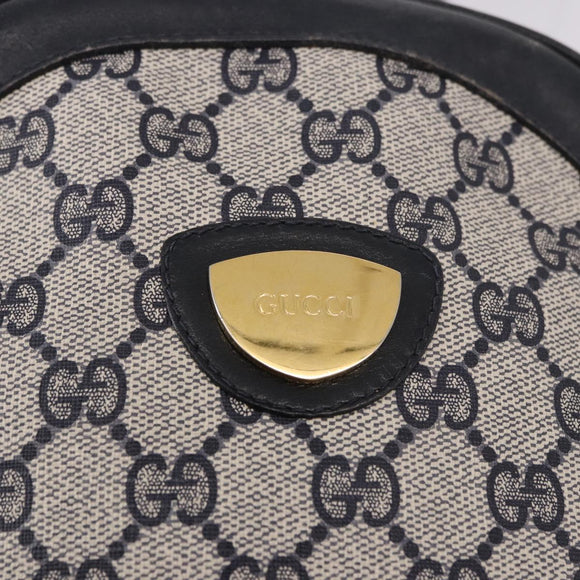 GUCCI GG Supreme Shoulder Bag PVC Navy Gold Auth ka5069