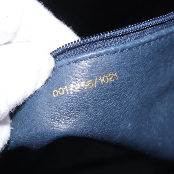 GUCCI GG Supreme Shoulder Bag PVC Navy Gold Auth ka5069