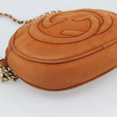 GUCCI Mini Soho Chain Shoulder Bag Leather Brown Gold 353965 Auth ka5070-15
