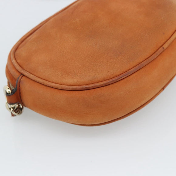 GUCCI Mini Soho Chain Shoulder Bag Leather Brown Gold 353965 Auth ka5070