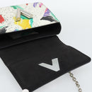 LOUIS VUITTON Twist MM Shoulder Bag Leather White Silver M53857 LV Auth ka5071M-18