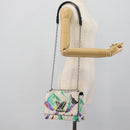 LOUIS VUITTON Twist MM Shoulder Bag Leather White Silver M53857 LV Auth ka5071M-24