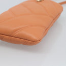 BVLGARI Shoulder Bag Leather Orange Gold Auth ka5074M-9