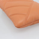 BVLGARI Shoulder Bag Leather Orange Gold Auth ka5074M-16
