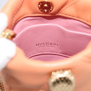 BVLGARI Shoulder Bag Leather Orange Gold Auth ka5074M-17