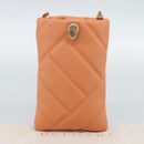 BVLGARI Shoulder Bag Leather Orange Gold Auth ka5074M-12
