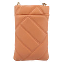 BVLGARI Shoulder Bag Leather Orange Gold Auth ka5074M-2