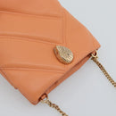 BVLGARI Shoulder Bag Leather Orange Gold Auth ka5074M-6