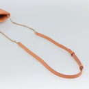 BVLGARI Shoulder Bag Leather Orange Gold Auth ka5074M-7