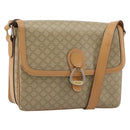 CELINE Macadam Canvas Shoulder Bag PVC Beige Gold Auth ka5075-1
