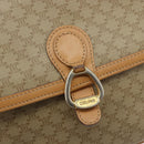 CELINE Macadam Canvas Shoulder Bag PVC Beige Gold Auth ka5075-17
