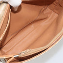 CELINE Macadam Canvas Shoulder Bag PVC Beige Gold Auth ka5075-11