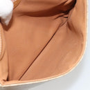 CELINE Macadam Canvas Shoulder Bag PVC Beige Gold Auth ka5075-22