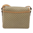 CELINE Macadam Canvas Shoulder Bag PVC Beige Gold Auth ka5075-2