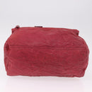 GIVENCHY Tote Bag Leather 2way Red Gold Auth ka5076A-11