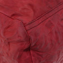 GIVENCHY Tote Bag Leather 2way Red Gold Auth ka5076A-14