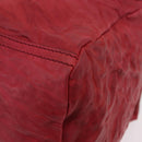 GIVENCHY Tote Bag Leather 2way Red Gold Auth ka5076A-15