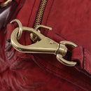 GIVENCHY Tote Bag Leather 2way Red Gold Auth ka5076A-16
