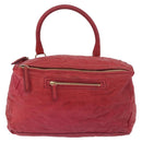 GIVENCHY Tote Bag Leather 2way Red Gold Auth ka5076A-2