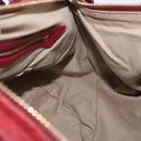 GIVENCHY Tote Bag Leather 2way Red Gold Auth ka5076A-21