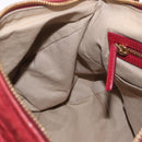 GIVENCHY Tote Bag Leather 2way Red Gold Auth ka5076A-22