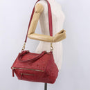 GIVENCHY Tote Bag Leather 2way Red Gold Auth ka5076A-28