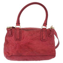 GIVENCHY Tote Bag Leather 2way Red Gold Auth ka5076A-3