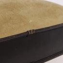 LOEWE Anagram Hand Bag Suede Beige Gold Auth ka5077-8
