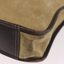 LOEWE Anagram Hand Bag Suede Beige Gold Auth ka5077-17