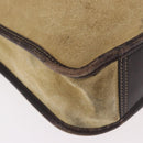 LOEWE Anagram Hand Bag Suede Beige Gold Auth ka5077-18
