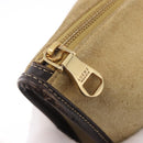 LOEWE Anagram Hand Bag Suede Beige Gold Auth ka5077-20
