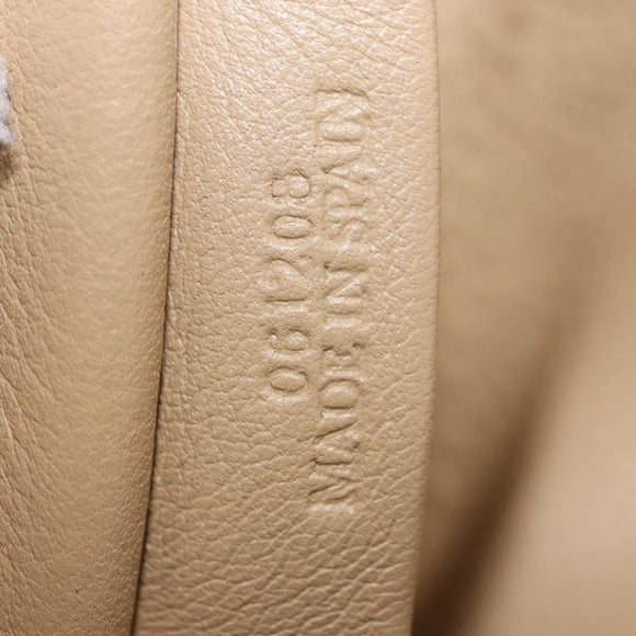 LOEWE Anagram Hand Bag Suede Beige Gold Auth ka5077