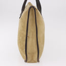 LOEWE Anagram Hand Bag Suede Beige Gold Auth ka5077-5