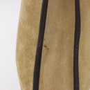 LOEWE Anagram Hand Bag Suede Beige Gold Auth ka5077-6