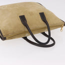 LOEWE Anagram Hand Bag Suede Beige Gold Auth ka5077-14