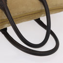 LOEWE Anagram Hand Bag Suede Beige Gold Auth ka5077-9